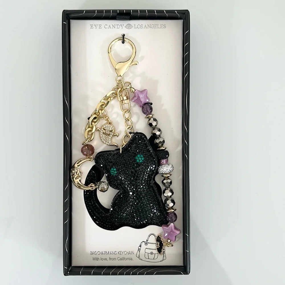 Eye Candy Black Cat Keychain/ Bag Charm New In Box - Picture 8 of 10